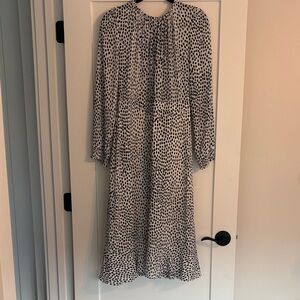 Elegant Navy and White Dot Dress